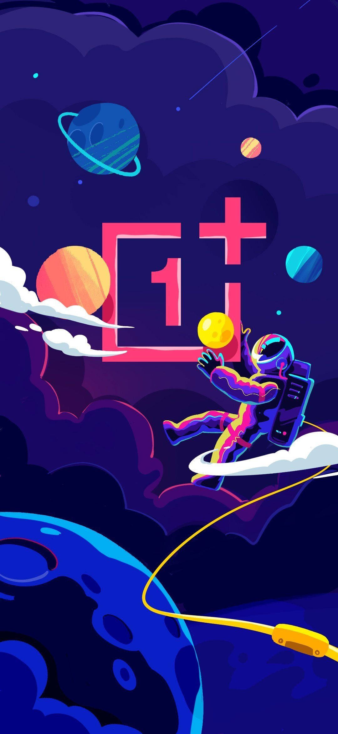 Εξωτερικό Διάστημα με Λογότυπο OnePlus 9R Ταπετσαρία
