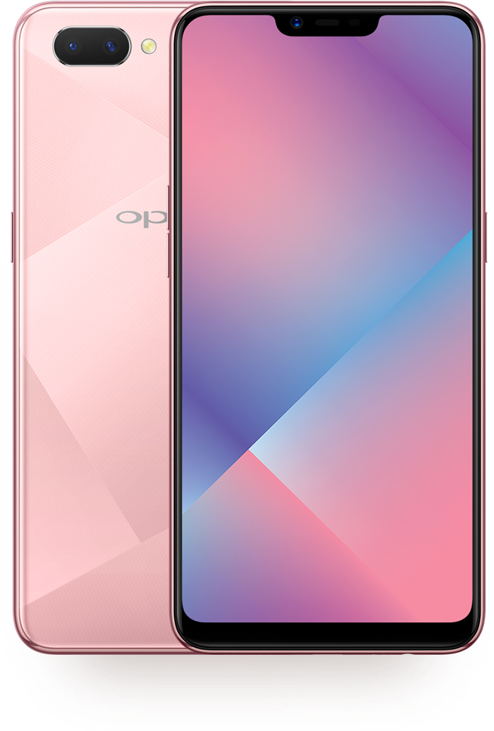 Σχεδίαση Oppo Smartphone με Ροζ Ντεγκραντέ Ταπετσαρία