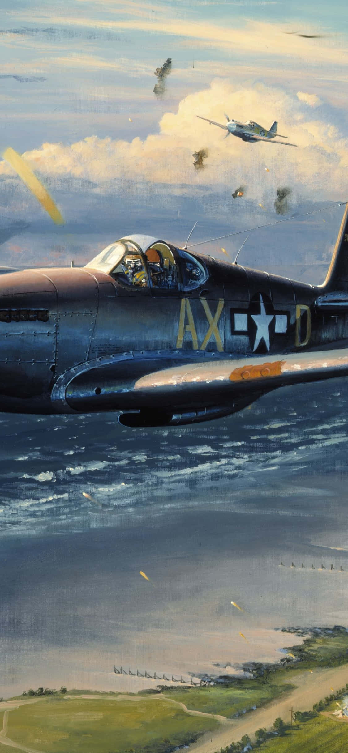Βόρειο Αμερικανικό P-51 Mustang Android Ταπετσαρία Αεροπλάνου Ταπετσαρία