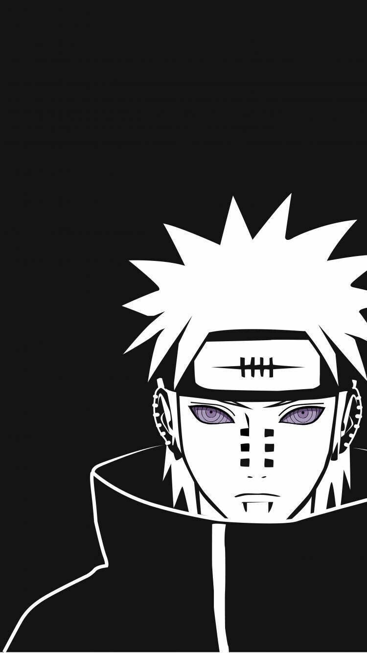 Pain Naruto Anime Ασπρόμαυρο iPhone Ταπετσαρία
