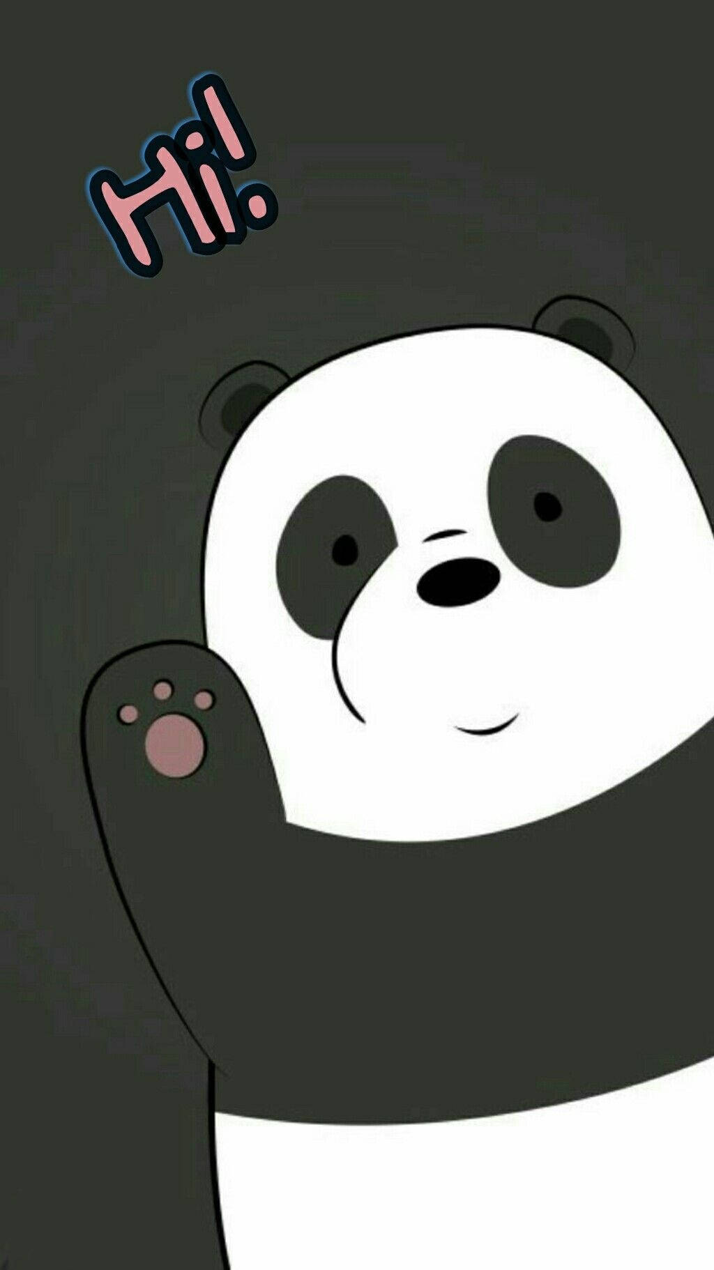 Χαριτωμένο Panda Από το We Bare Bears να Χαιρετάει Ταπετσαρία