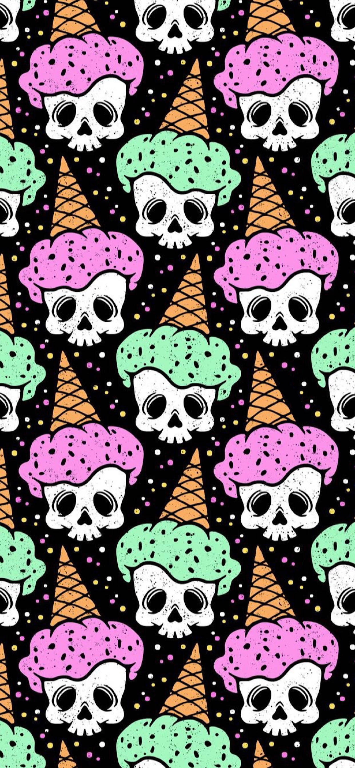 Pastel Goth Μοτίβο Παγωτού Ταπετσαρία