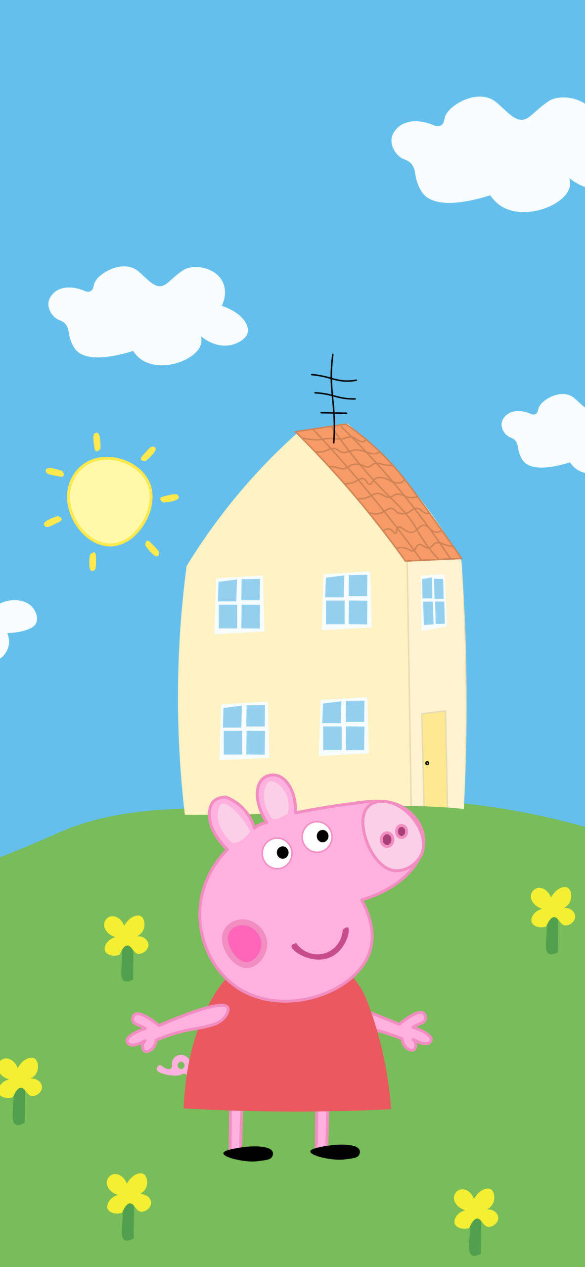 Peppa Pig iPhone Λιβάδι με Λουλούδια Ταπετσαρία