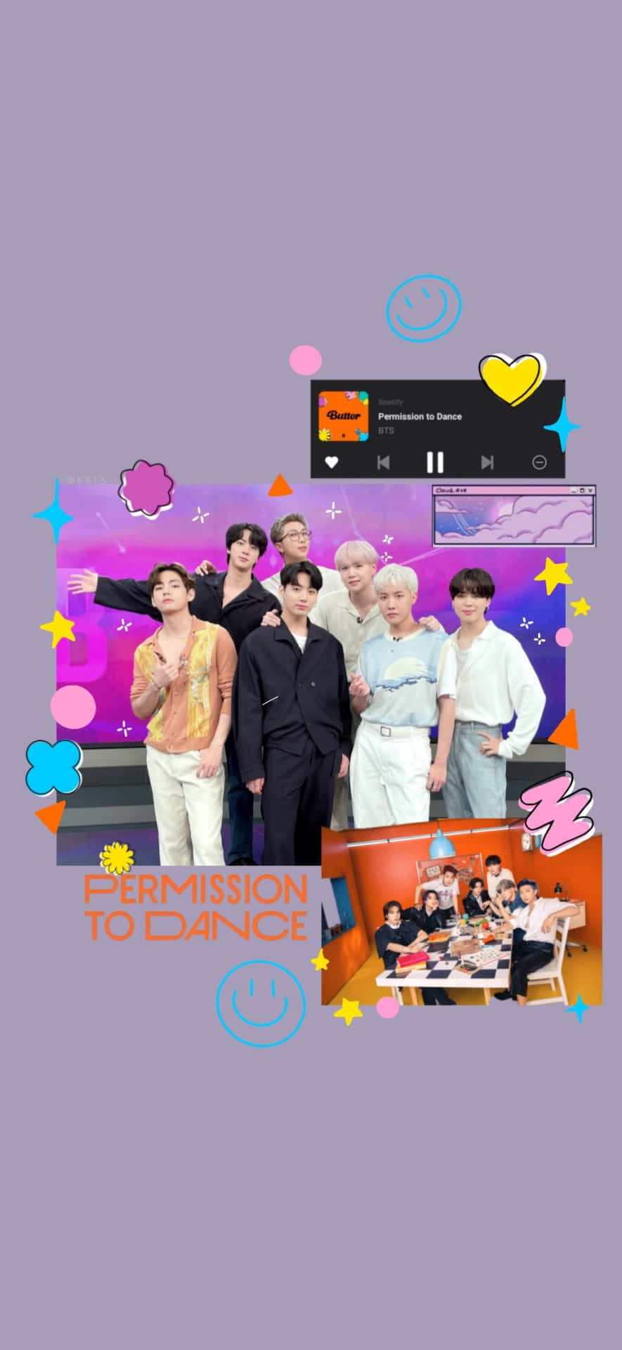 Εξώφυλλο του Ντεμπούτου Άλμπουμ Permission to Dance των BTS Ταπετσαρία