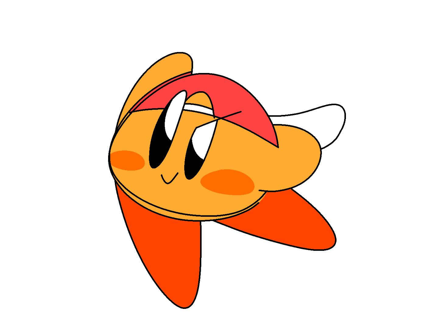 Τυχαίο PFP Kirby με Πορτοκαλί Χρώμα Ταπετσαρία