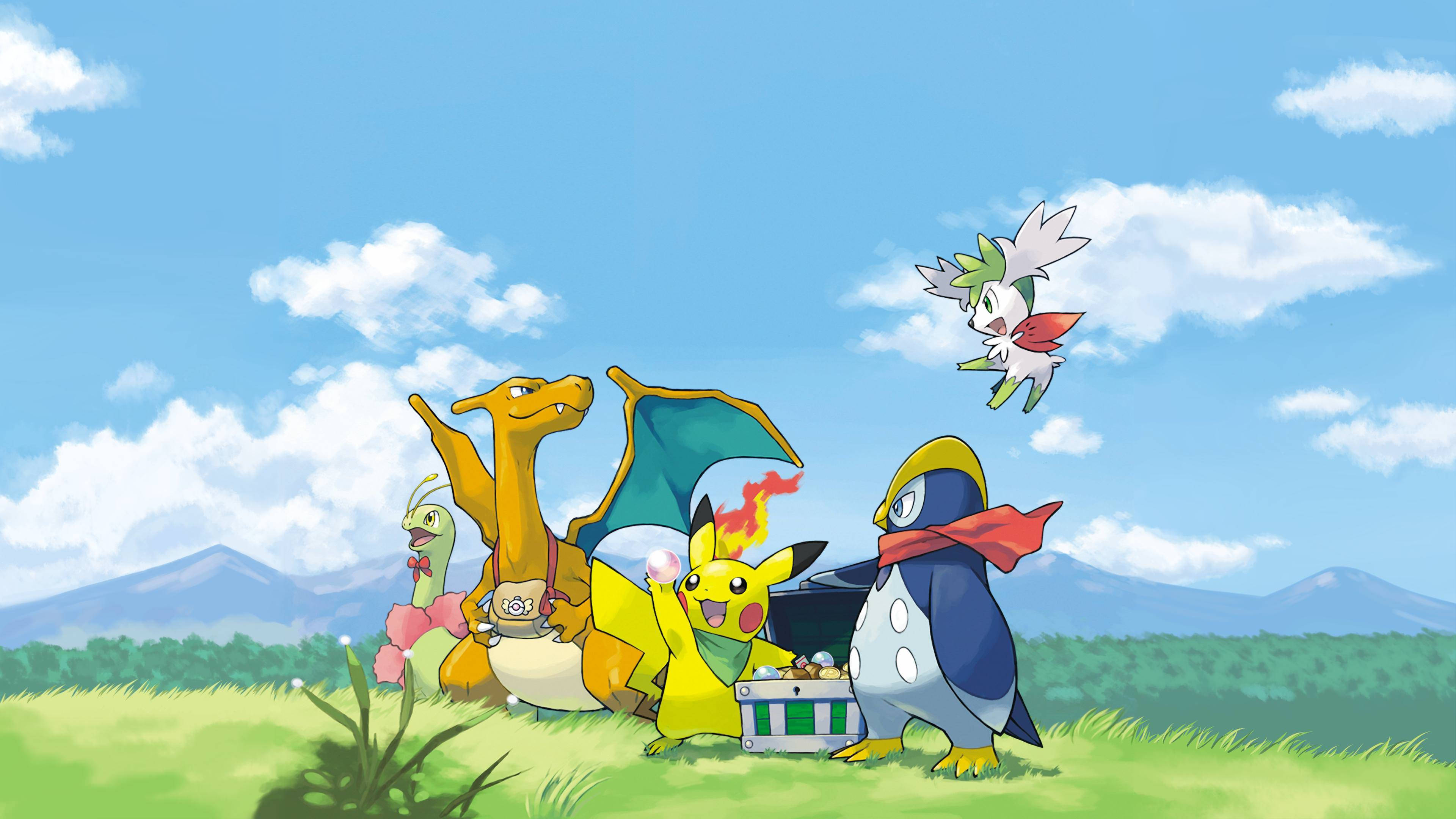 Εκδρομή του Pikachu 4K και των ξαδερφιών του Pokemon Ταπετσαρία