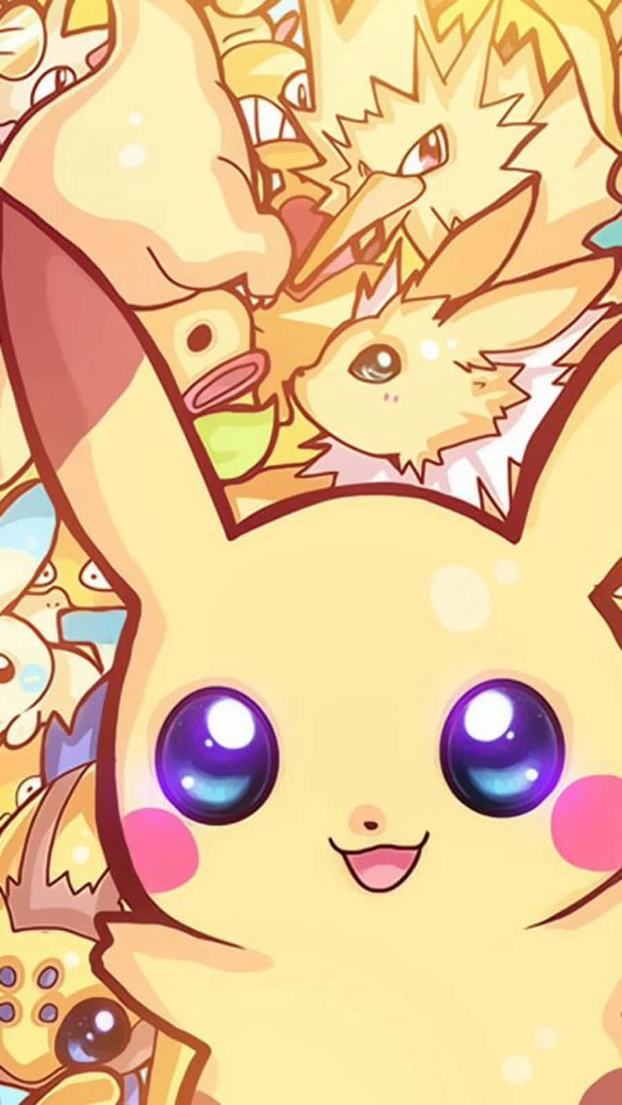 Αξιολάτρευτο Pikachu που Χαμογελά Ταπετσαρία