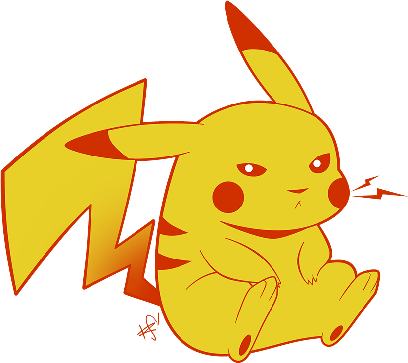 Θυμωμένη εικονογράφηση Pikachu Ταπετσαρία