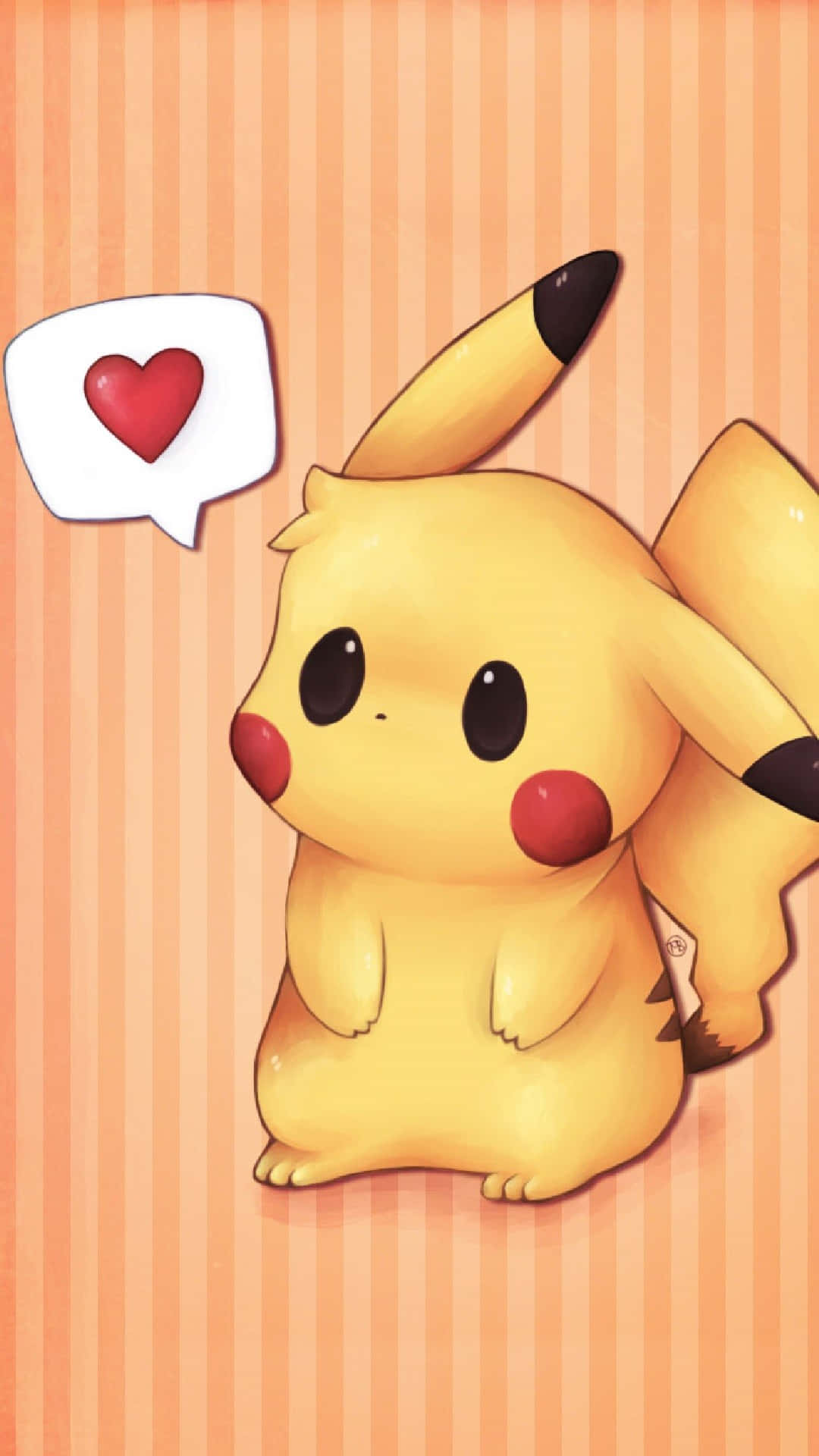 Χαριτωμένο Μωρό Pikachu Πορτοκαλί Τέχνη Ταπετσαρία