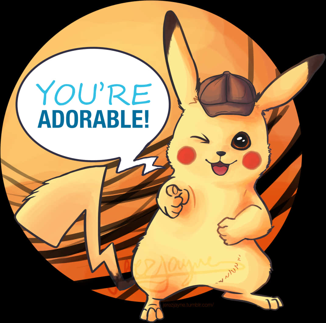 Αξιολάτρευτη Δήλωση Pikachu με Καπέλο Ταπετσαρία