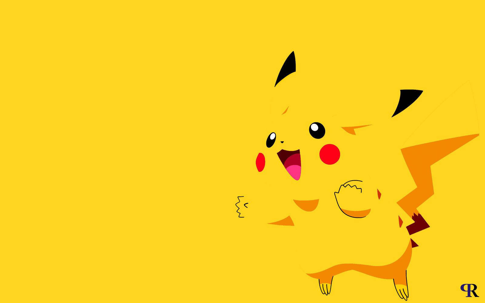 Ταπετσαρία του Pikachu που αναμειγνύεται στο κίτρινο φόντο. — Pikachu Ταπετσαρία