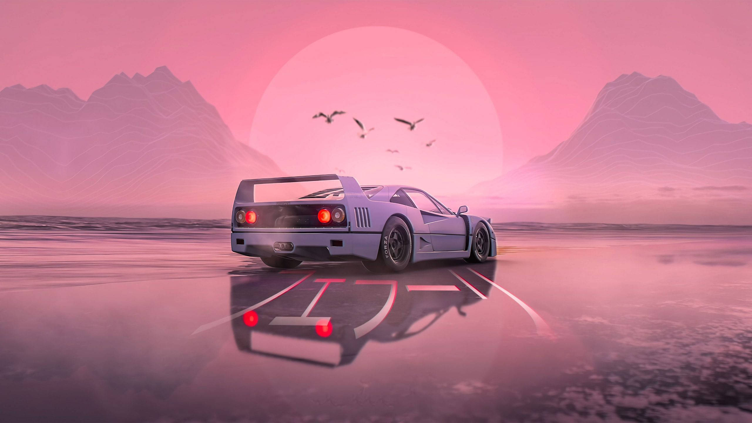 Pink Aesthetic Anime Auto Ταπετσαρία