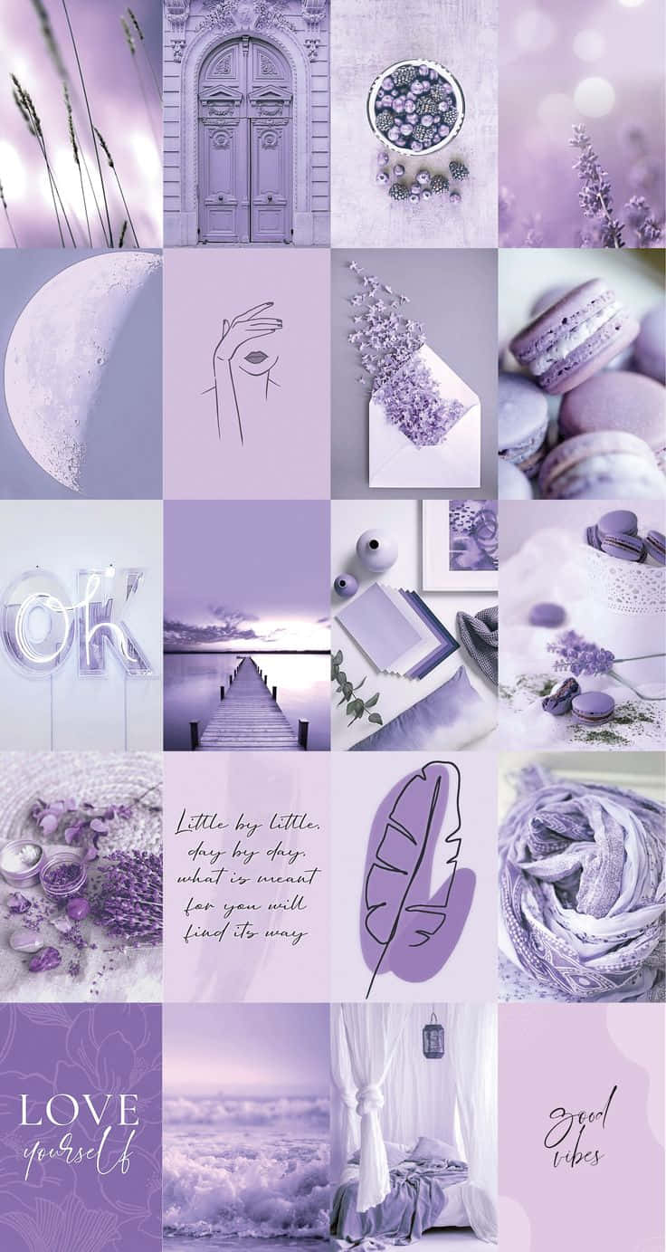 Λεβάντα Παστέλ Μωβ Αισθητικό Φόντο Pinterest Collage Ταπετσαρία