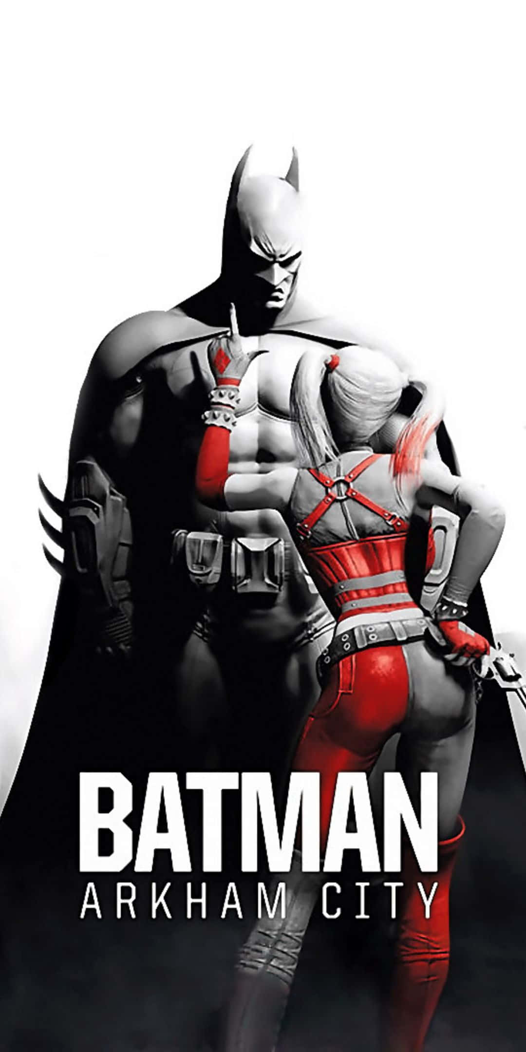 Pixel 3 Batman Arkham City Ασπρόμαυρο Φόντο με Κόκκινη Έμφαση Ταπετσαρία