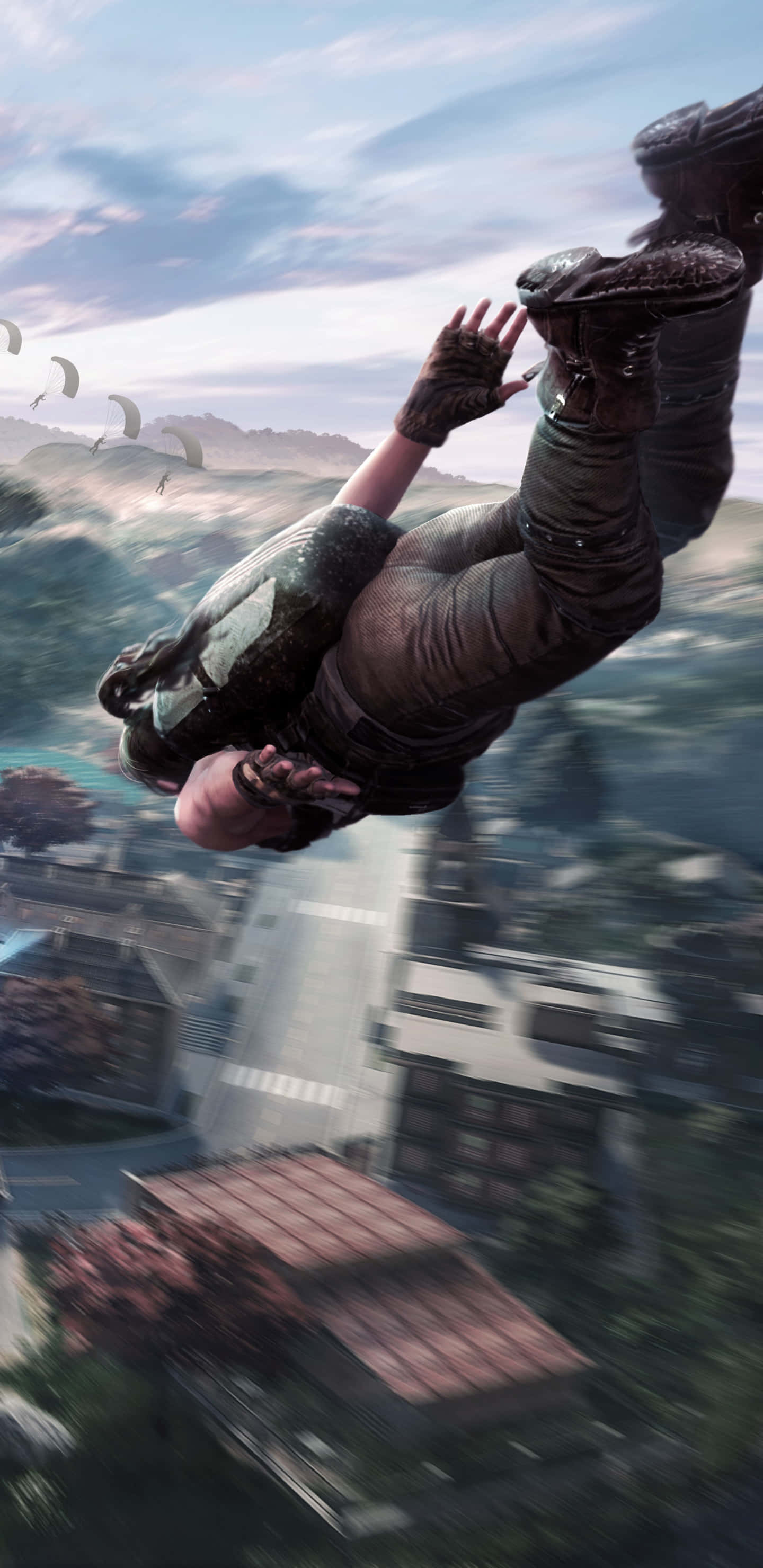 Πορτρέτο Αλεξιπτωτισμού Pixel 3 Playerunknown's Battlegrounds Φόντο Ταπετσαρία