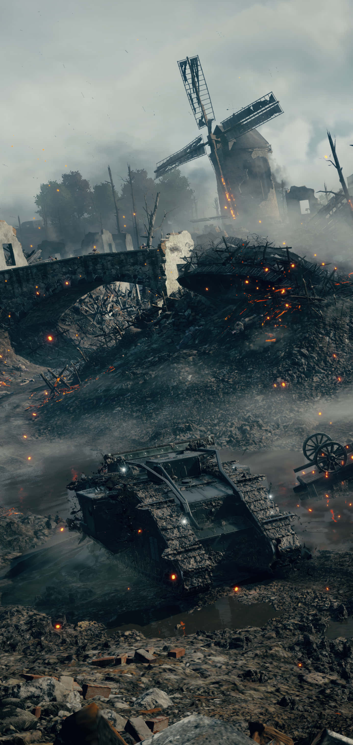 Pixel 3xl Battlefield 1 Background Tank In Smoking Environment Ταπετσαρία