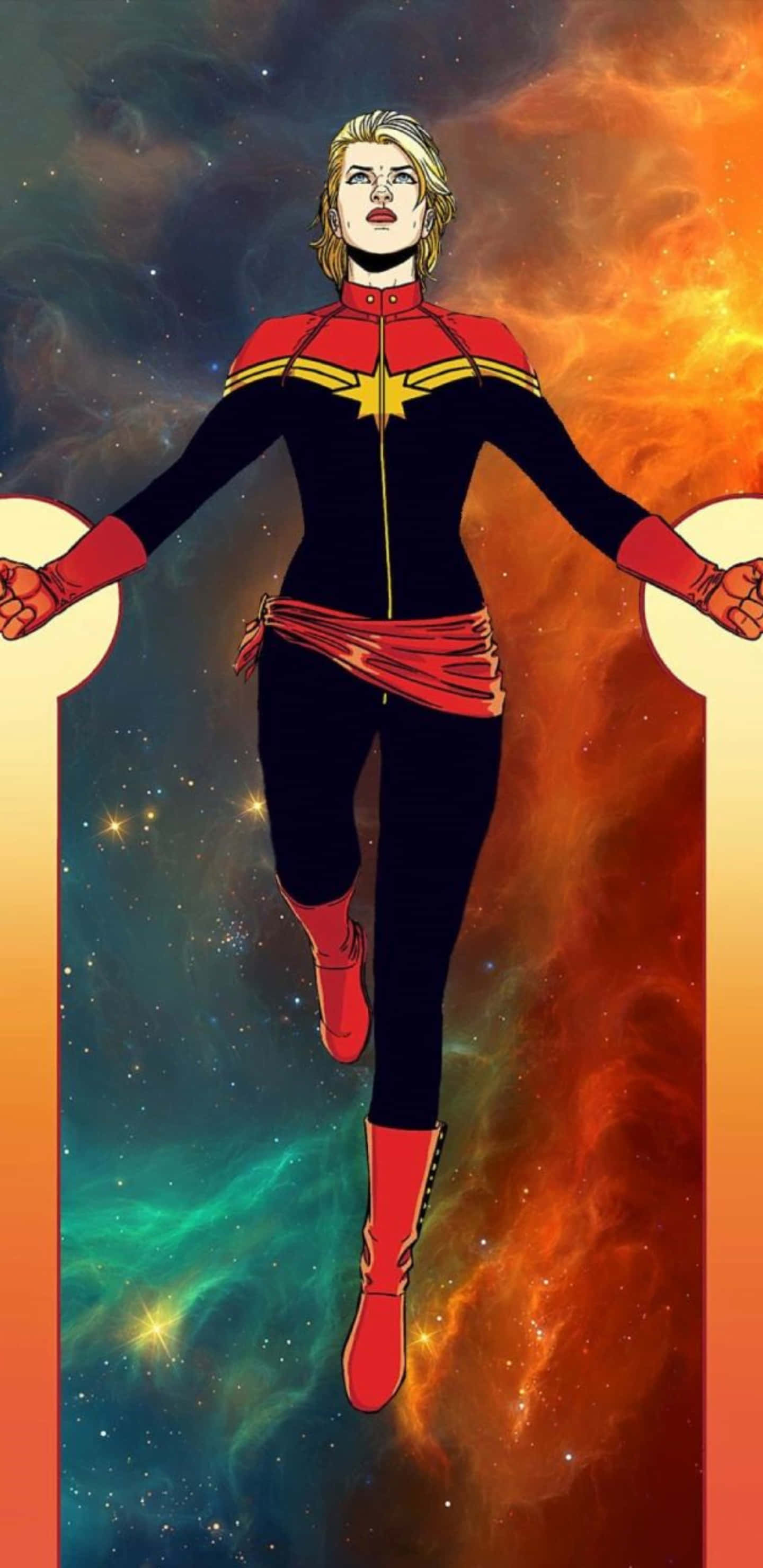 Pixel 3xl Captain Marvel Φόντο να Πετάει στον Γαλαξία Ταπετσαρία