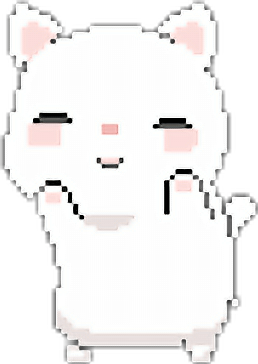 Αξιολάτρευτη Pixel Art Kawaii Γάτα.PNG Ταπετσαρία