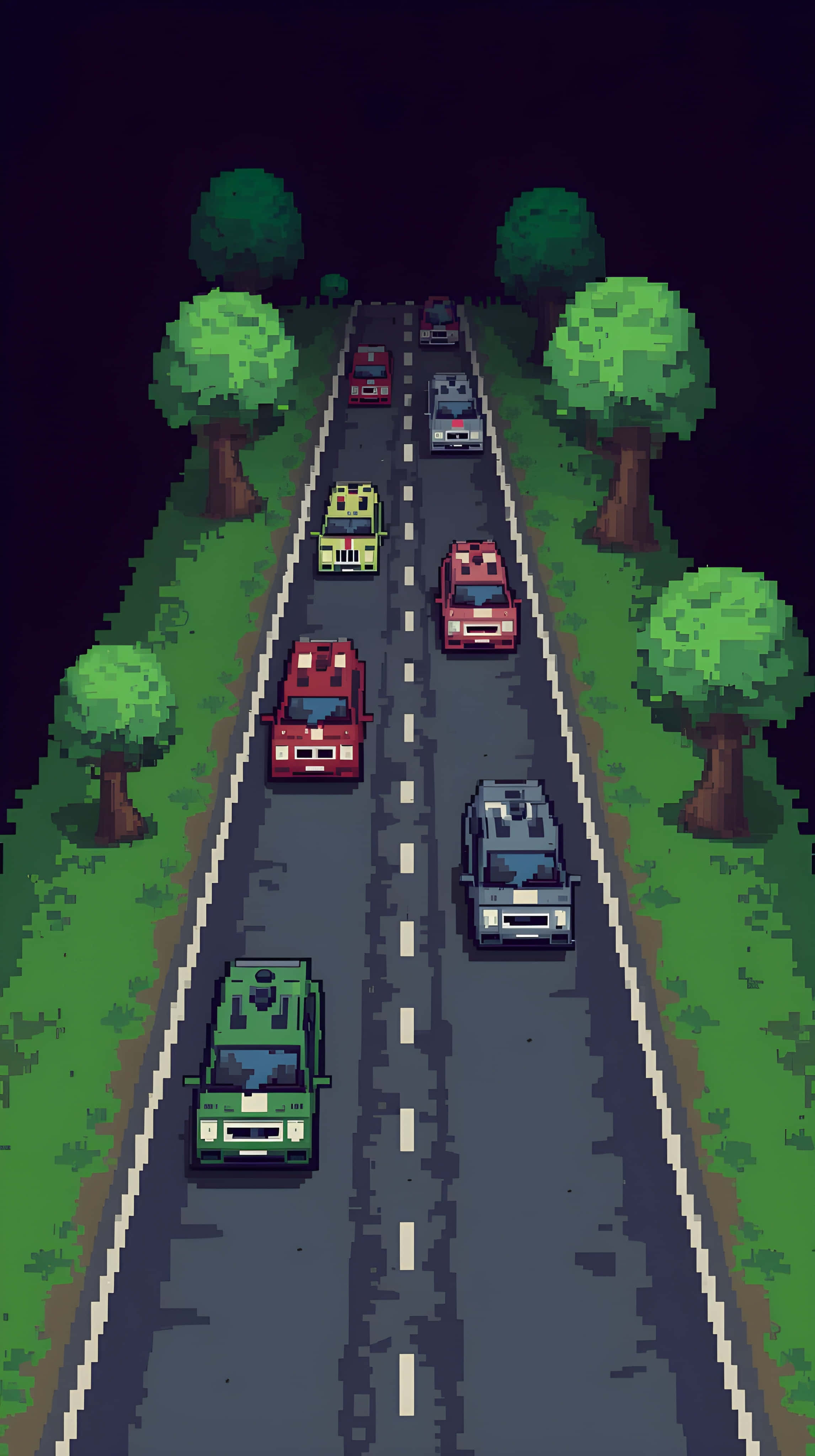 νυχτερινό αυτοκίνητο pixel Ταπετσαρία