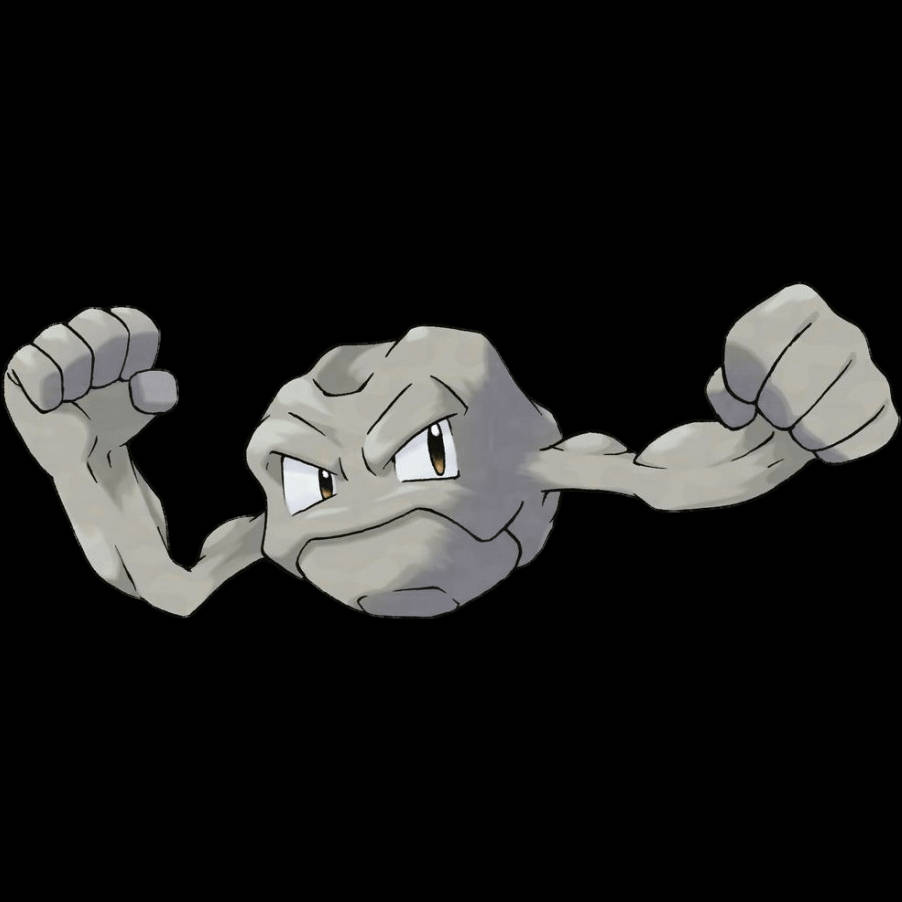 Pokemon Geodude με λευκό φόντο Ταπετσαρία