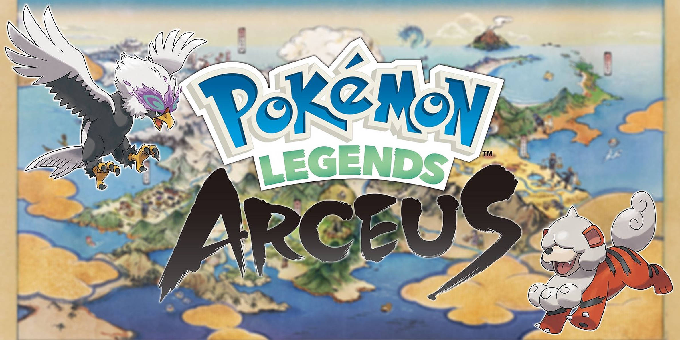 Pokémon Legends Arceus Braviary και Growlithe Ταπετσαρία