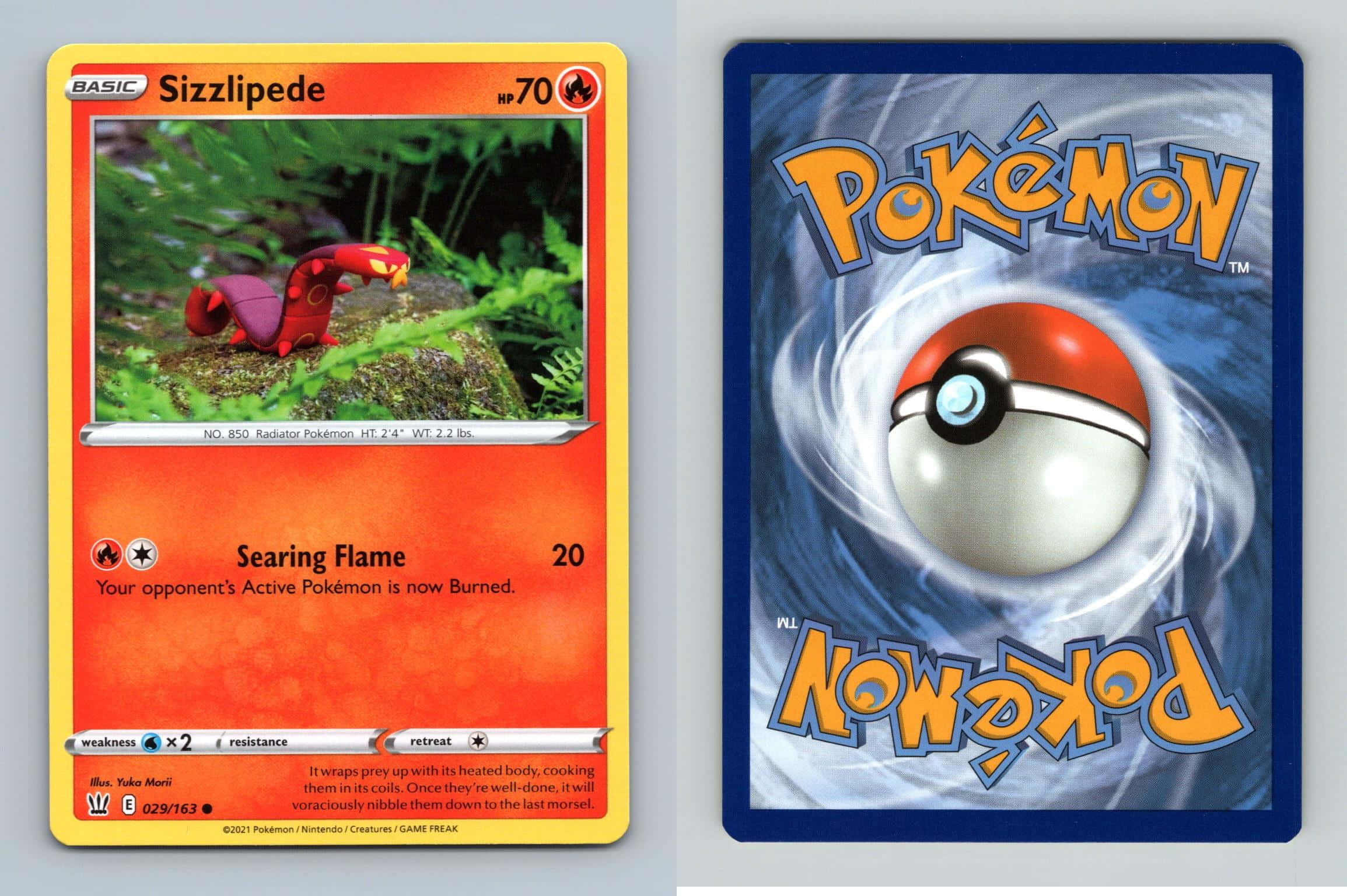 Μια σπάνια κάρτα Pokemon Sizzlipede Ταπετσαρία