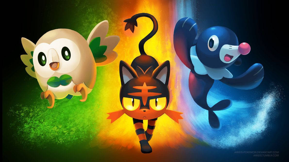 Προσοχή, Εκπαιδευτές, σε αυτά τα Pokémon της Γης, του Αέρα και της Θάλασσας! Ταπετσαρία