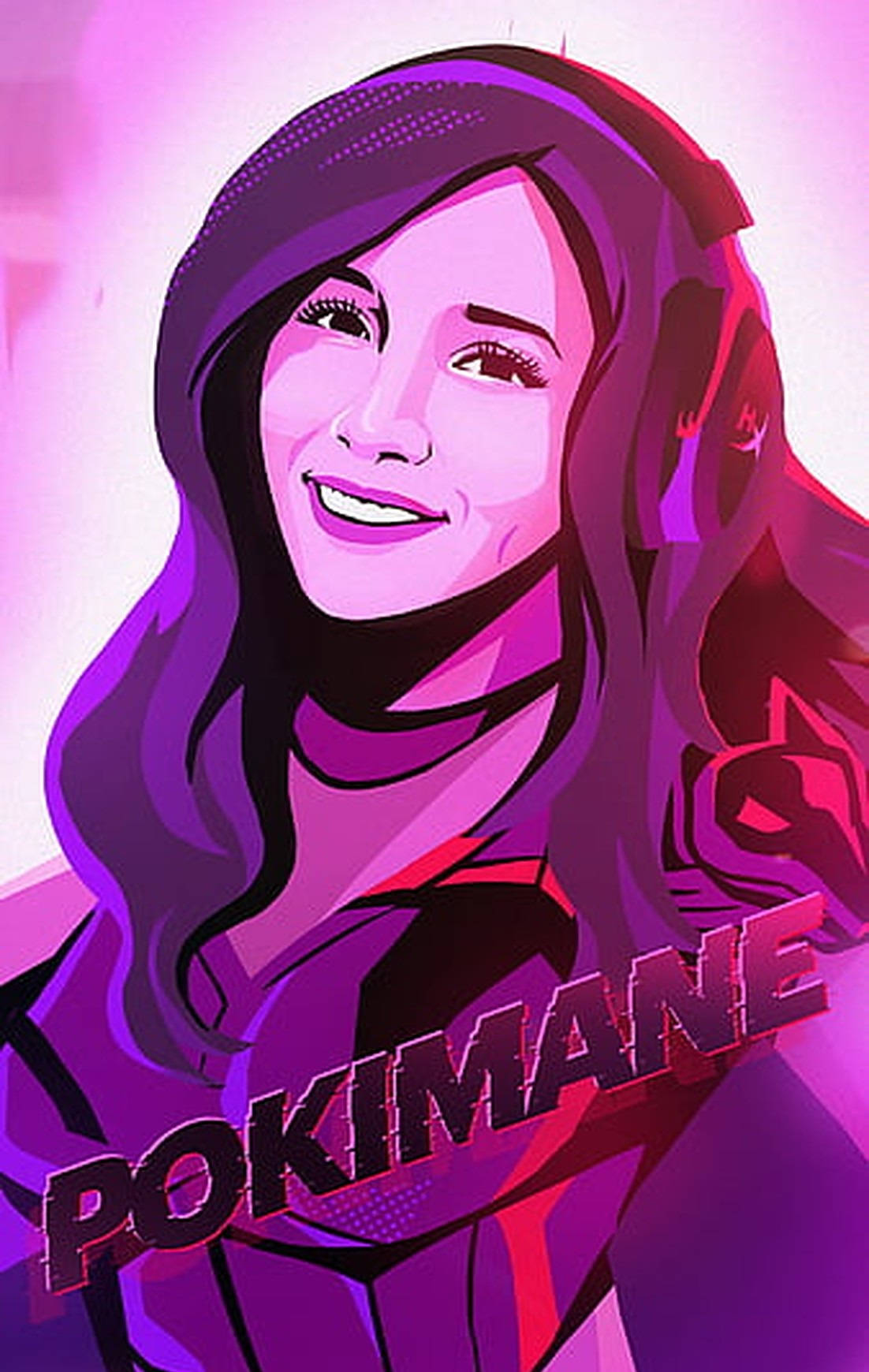 Pokimane HyperX Game Ροζ Τέχνη Ταπετσαρία