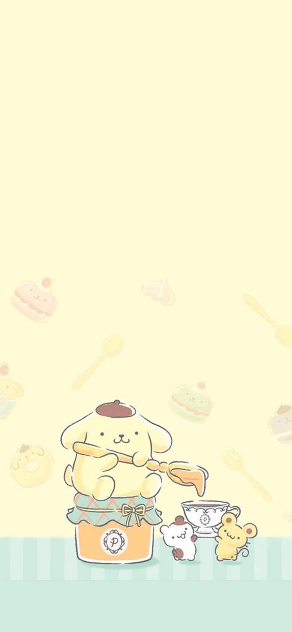 Μινιμαλιστική Τέχνη Pompompurin Ταπετσαρία