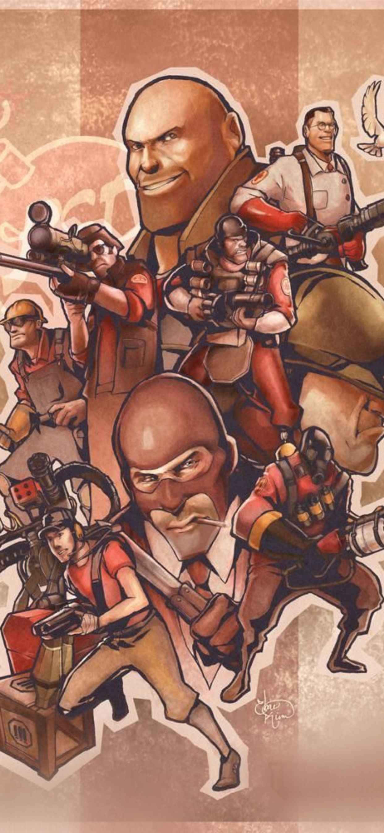 Pop Art Team Red iPhone Xs Max Team Fortress 2 Φόντο Ταπετσαρία