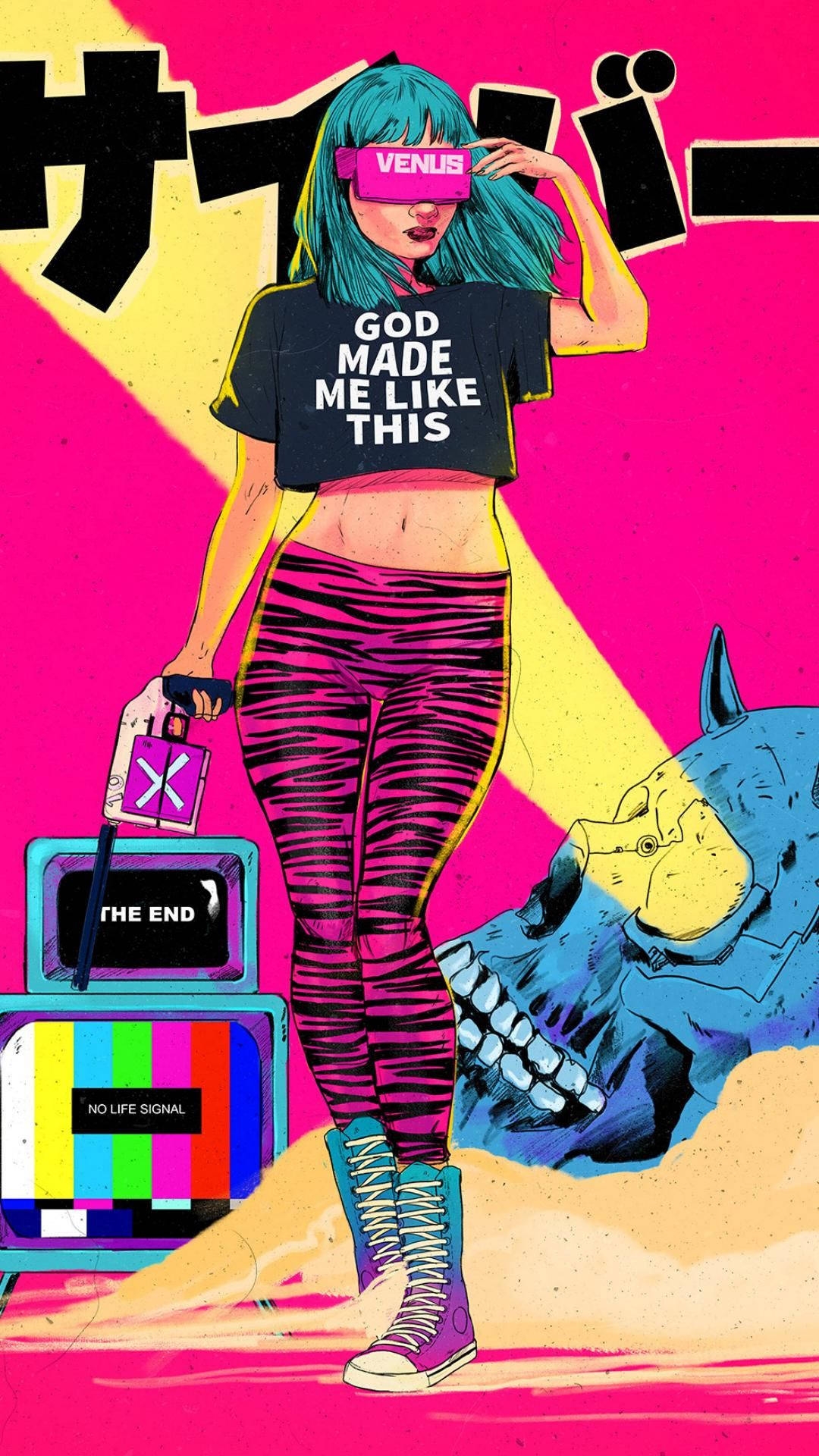 Pop art ροζ αισθητική κοπέλα ταπετσαρία — Αισθητική κοπέλα GIF Ταπετσαρία