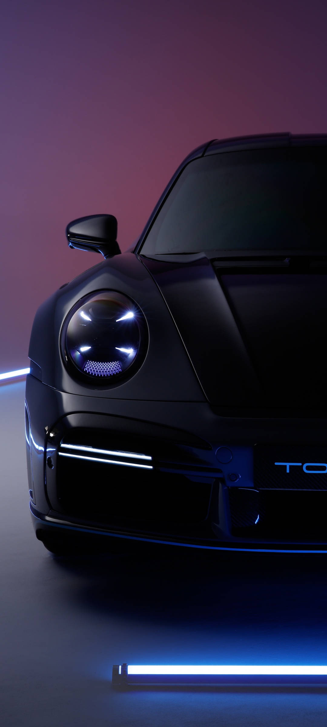 Κομψό Μαύρο Porsche 911 Ταπετσαρία