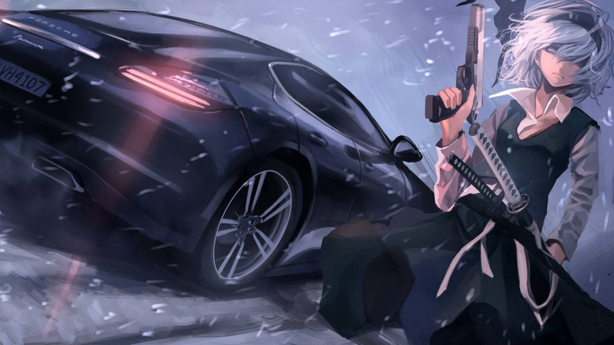 Porsche Panamera Anime Αυτοκίνητο Ταπετσαρία