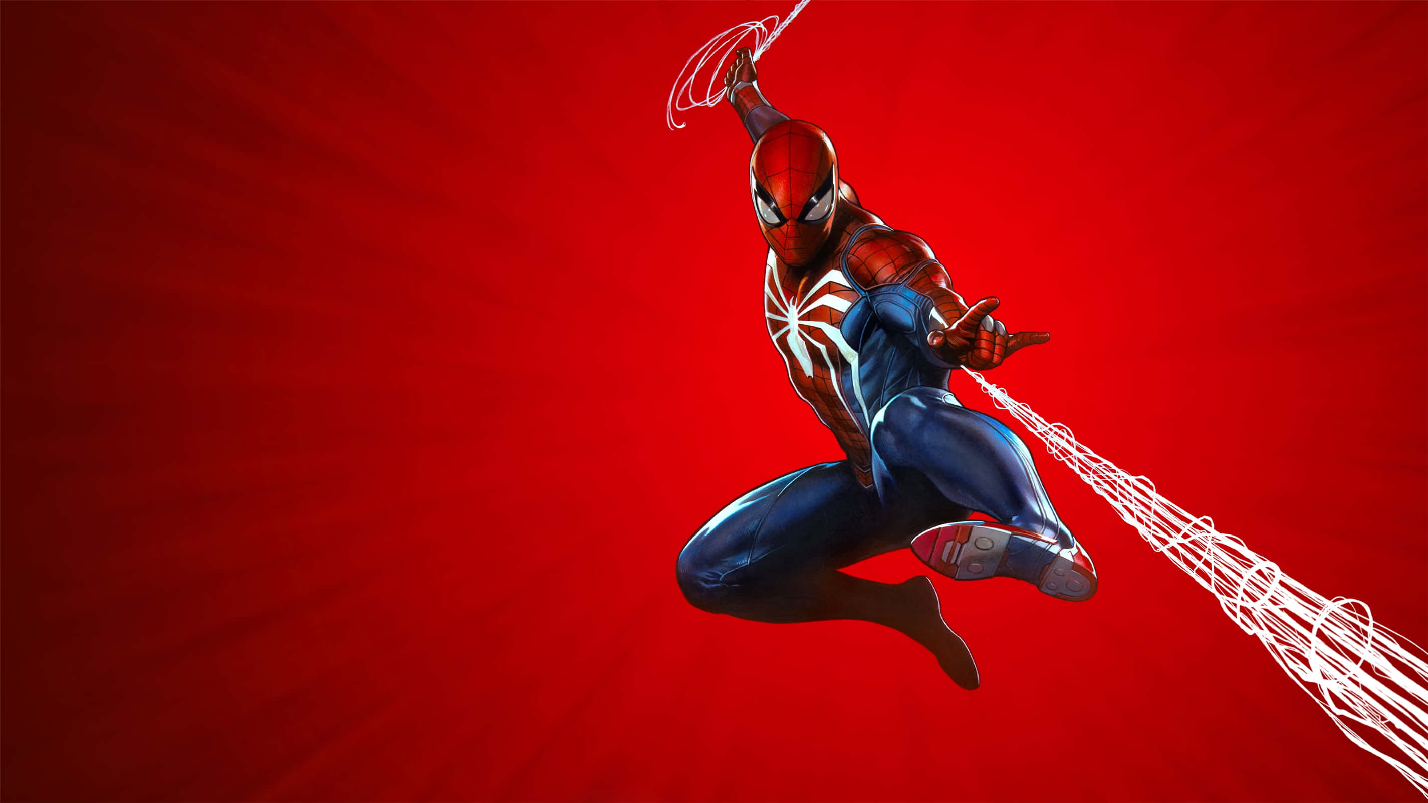 Κουλ χαρακτήρας παιχνιδιού PS4 Spider-Man με διάσημη πόζα άλματος Ταπετσαρία