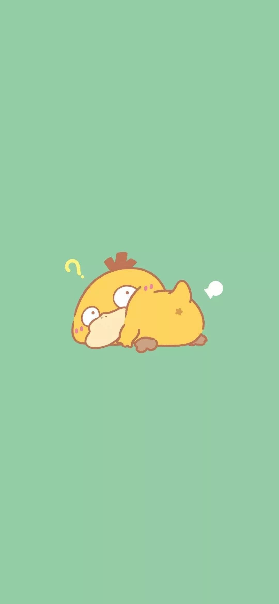Πράσινο Παστέλ Psyduck Τηλέφωνο Ταπετσαρία
