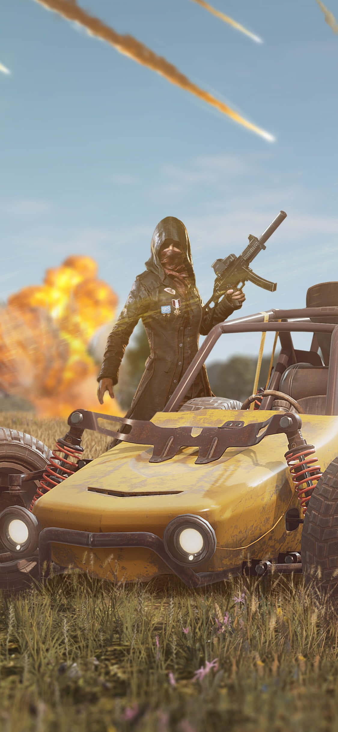 Κίτρινο Αγωνιστικό Αυτοκίνητο PUBG iPhone Ταπετσαρία