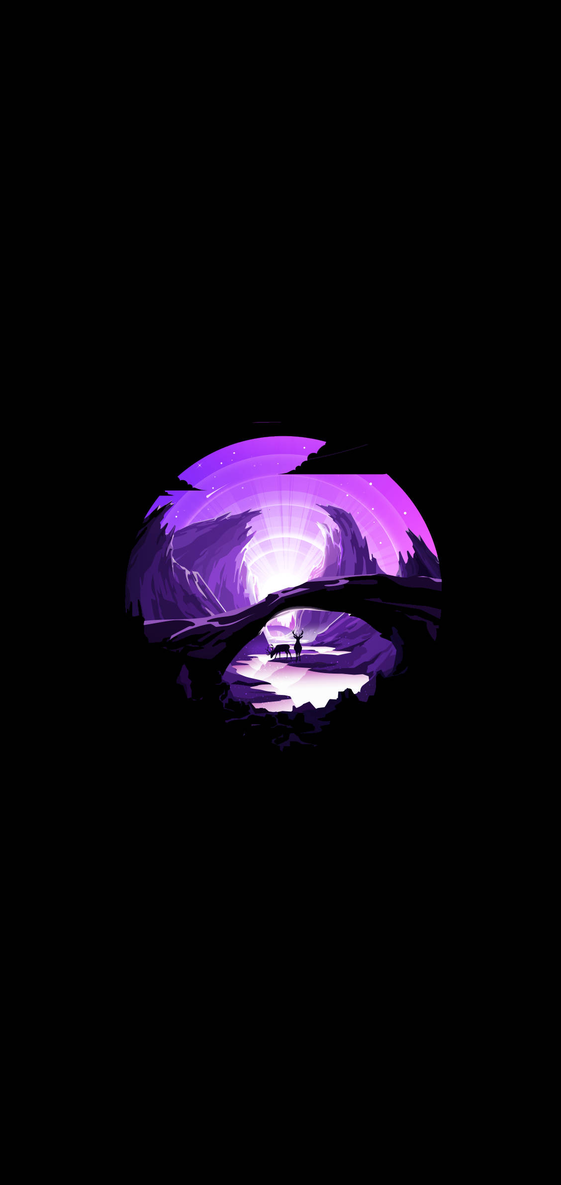 Purple Valley Minimal Dark iPhone Ταπετσαρία