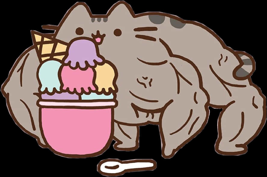 Pusheen με Παγωτό Ταπετσαρία