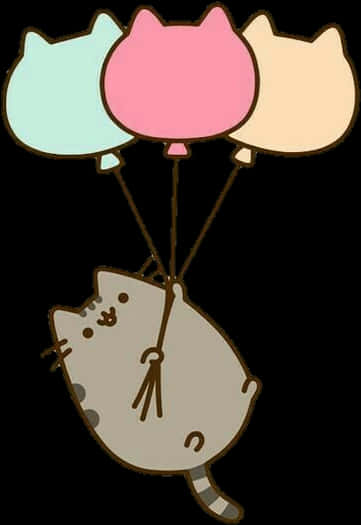 Πτήση με Μπαλόνια Pusheen Ταπετσαρία