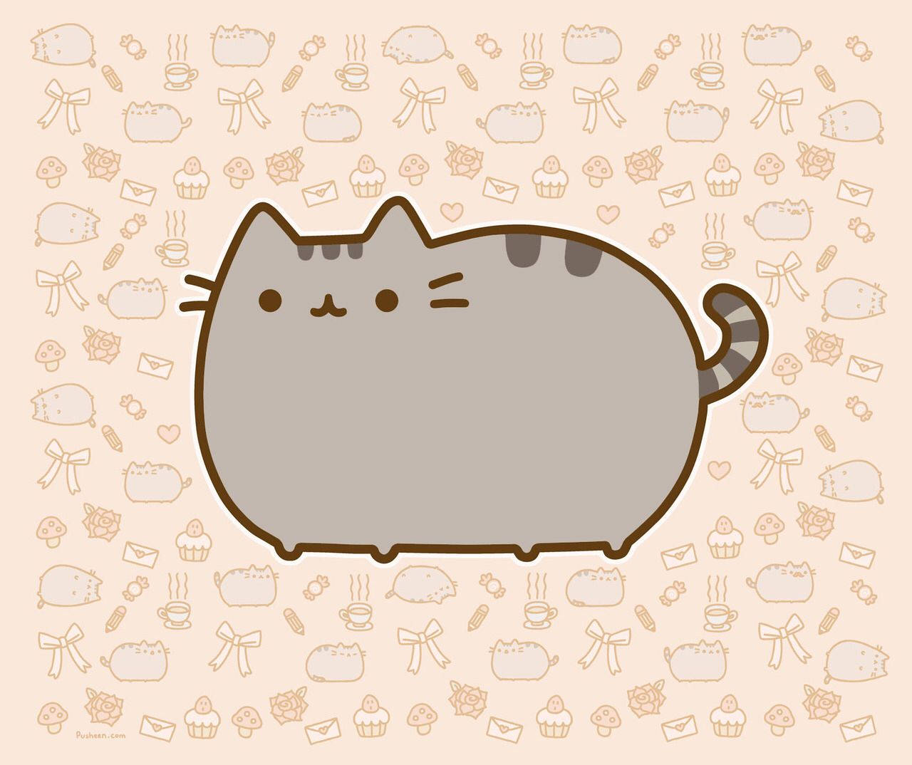Γλυκιά Pusheen Γάτα σε iPad Ταπετσαρία