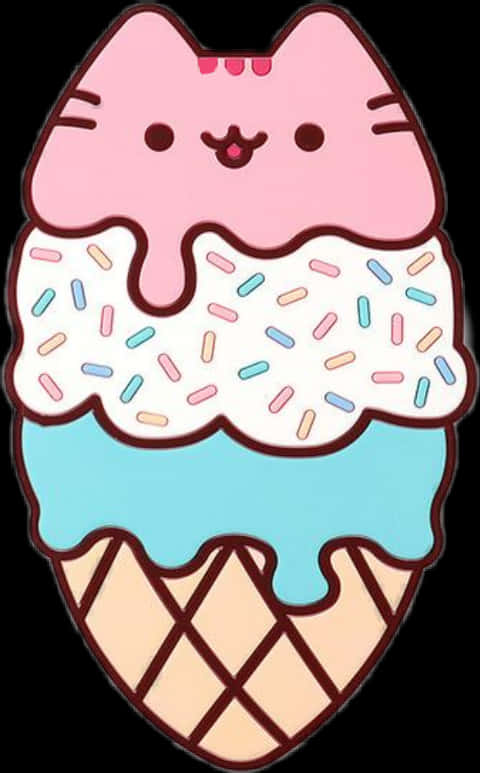 Pusheen Παγωτό Χωνάκι Ταπετσαρία