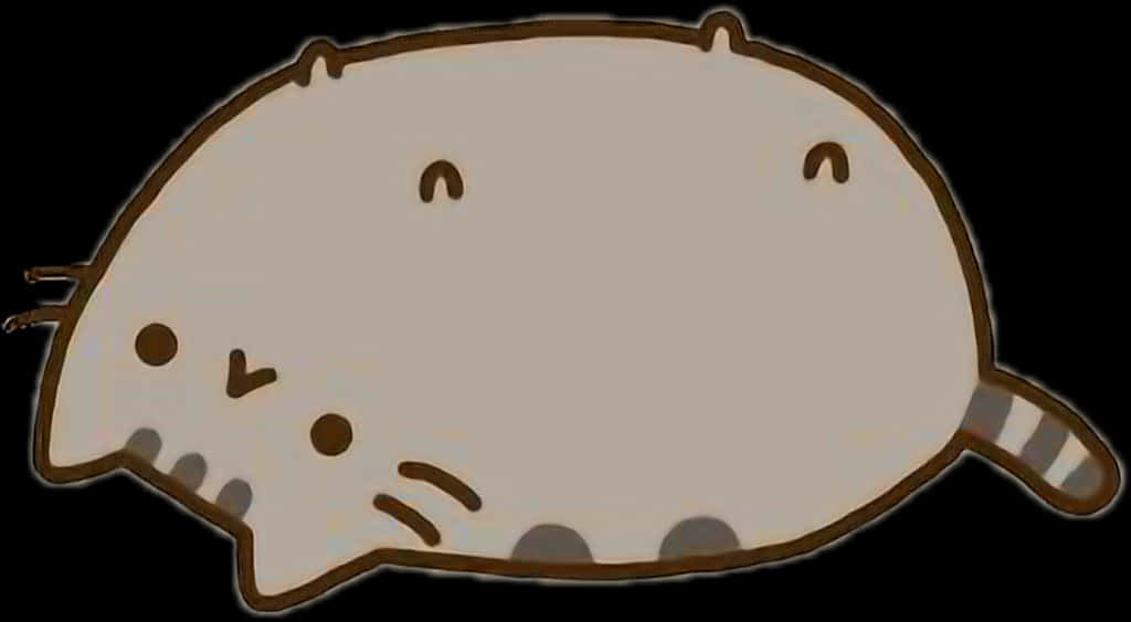 Pusheen Γάτα Ξαπλωμένη Ταπετσαρία
