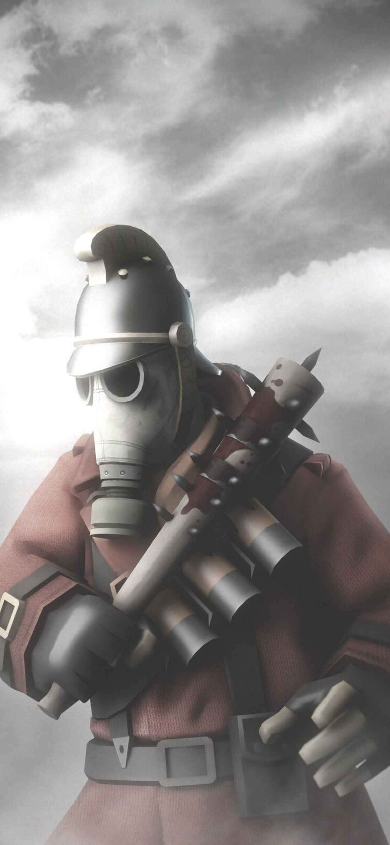 Pyro Γκρι Κλίμακα iPhone Xs Max Team Fortress 2 Φόντο Ταπετσαρία