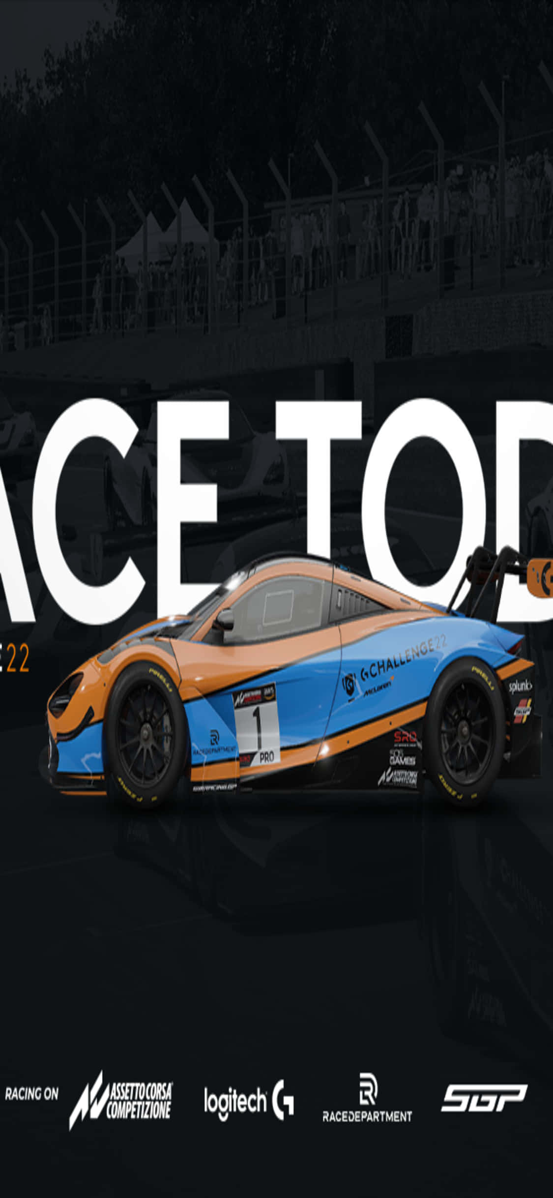 ένα αυτοκίνητο αγώνων με τις λέξεις race today πάνω του Ταπετσαρία