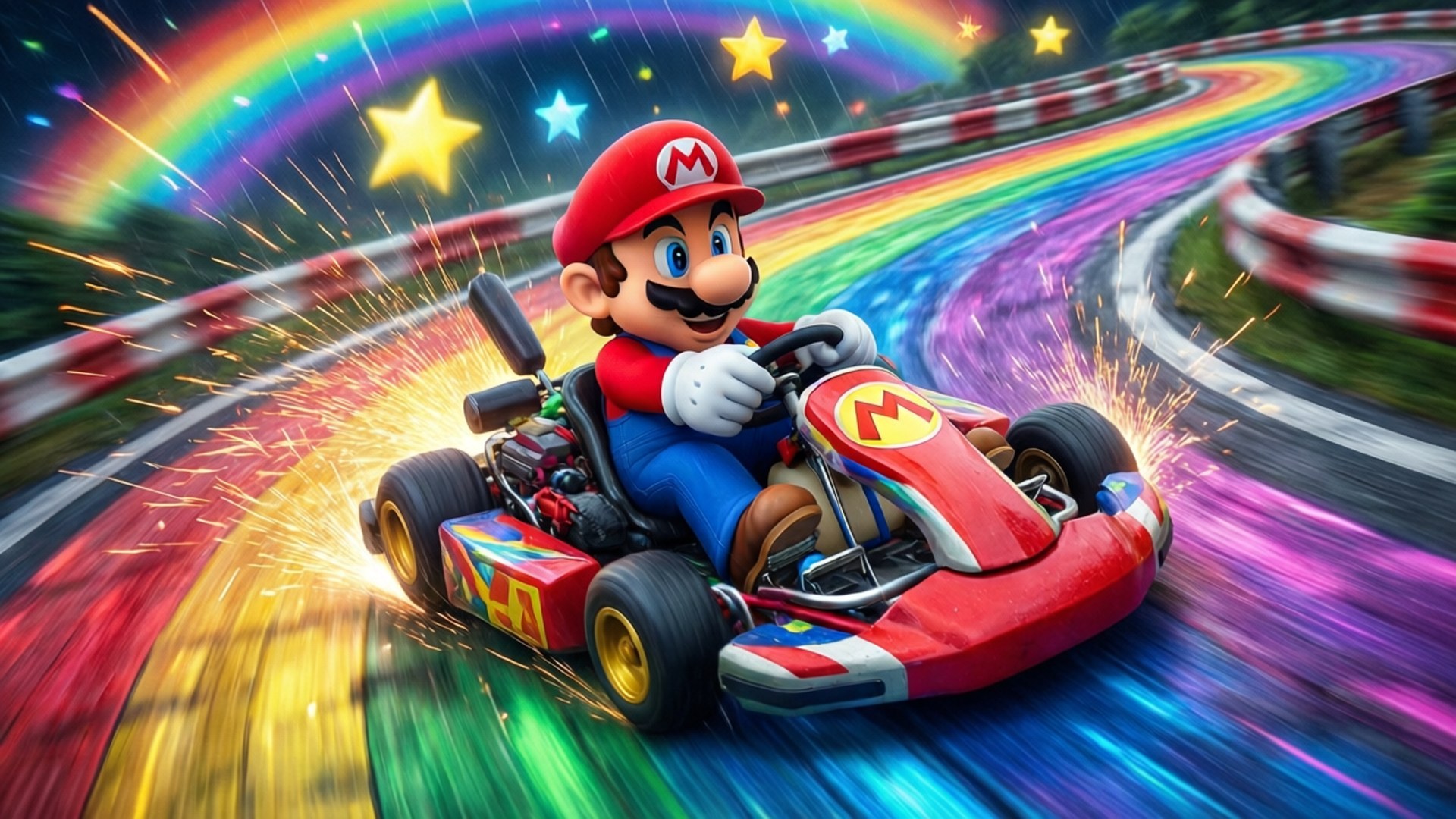 Ολίσθηση στο Rainbow Road Ταπετσαρία