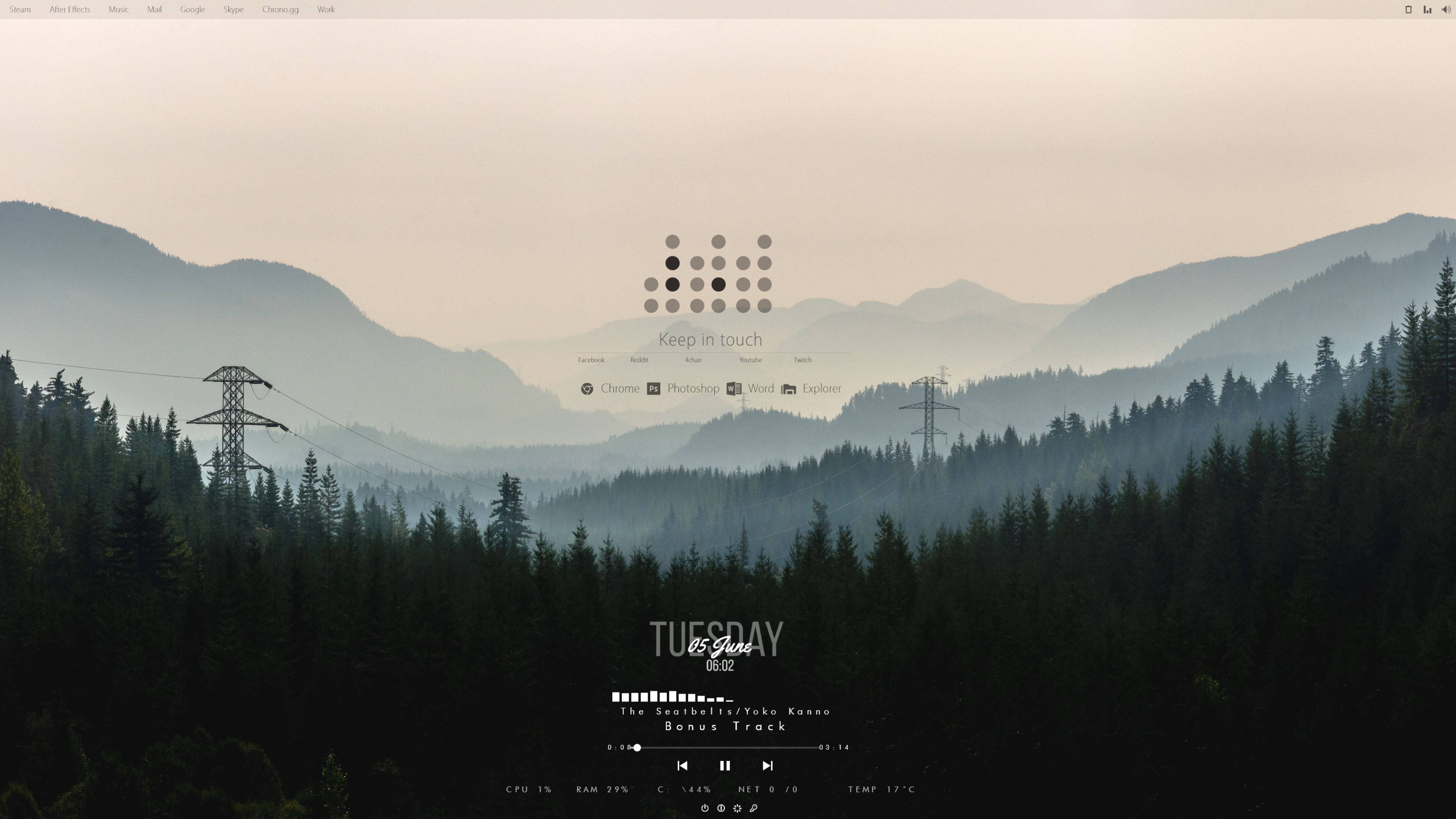Σχέδιο Rainmeter με Δάσος και Βουνό Ταπετσαρία