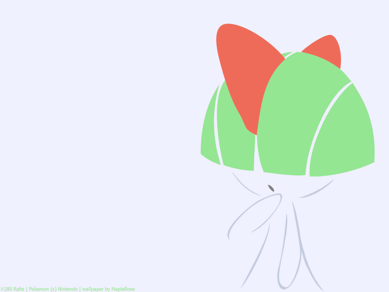 Ralts σε γαλαζωπό λευκό φόντο Ταπετσαρία
