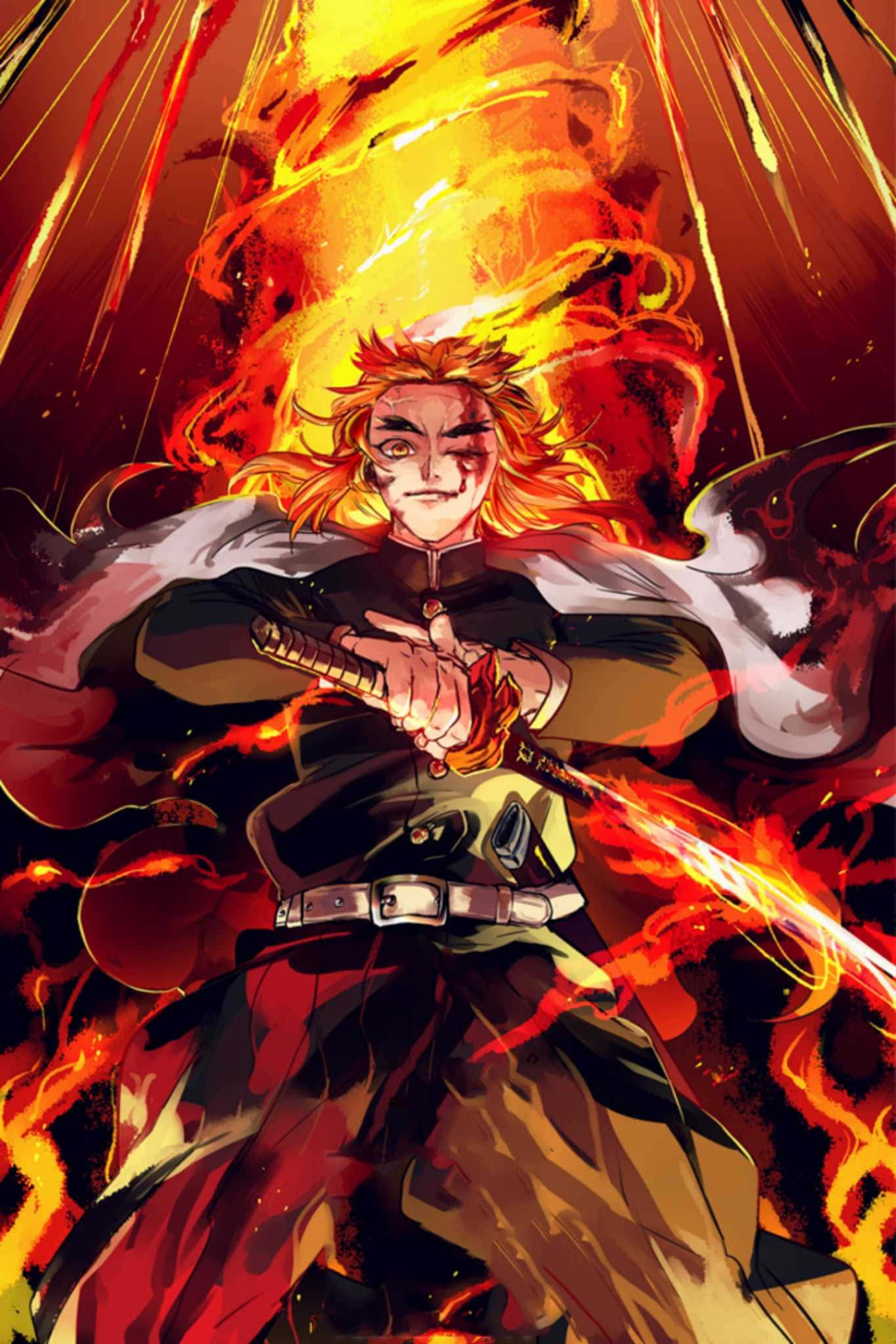 Rengoku Kyōjurō - Ο Πυλώνας της Φλόγας του Σώματος Εξολοθρευτών Δαιμόνων Ταπετσαρία