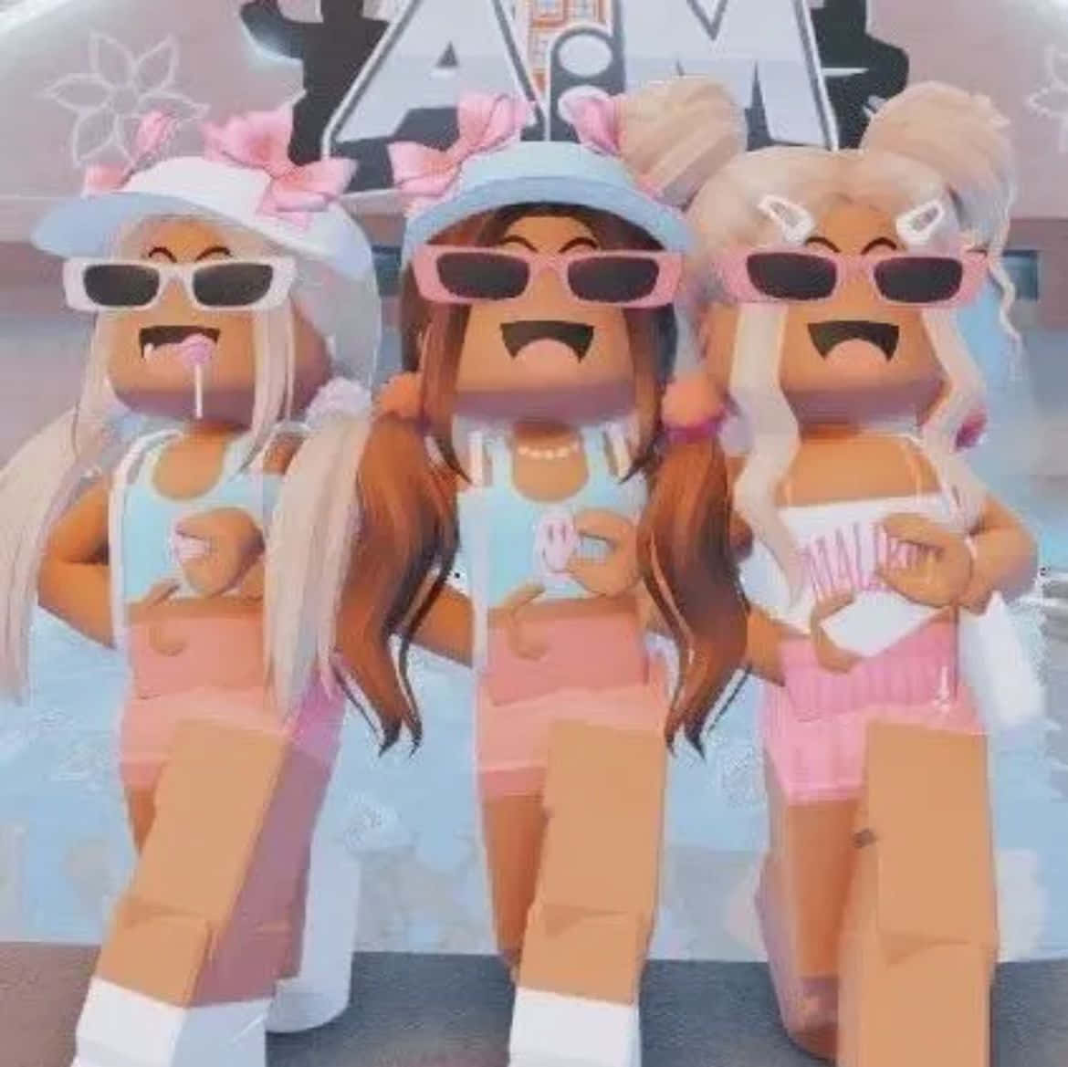 Τρίο Κοριτσιών Roblox Preppy Εικόνα Προφίλ Ταπετσαρία