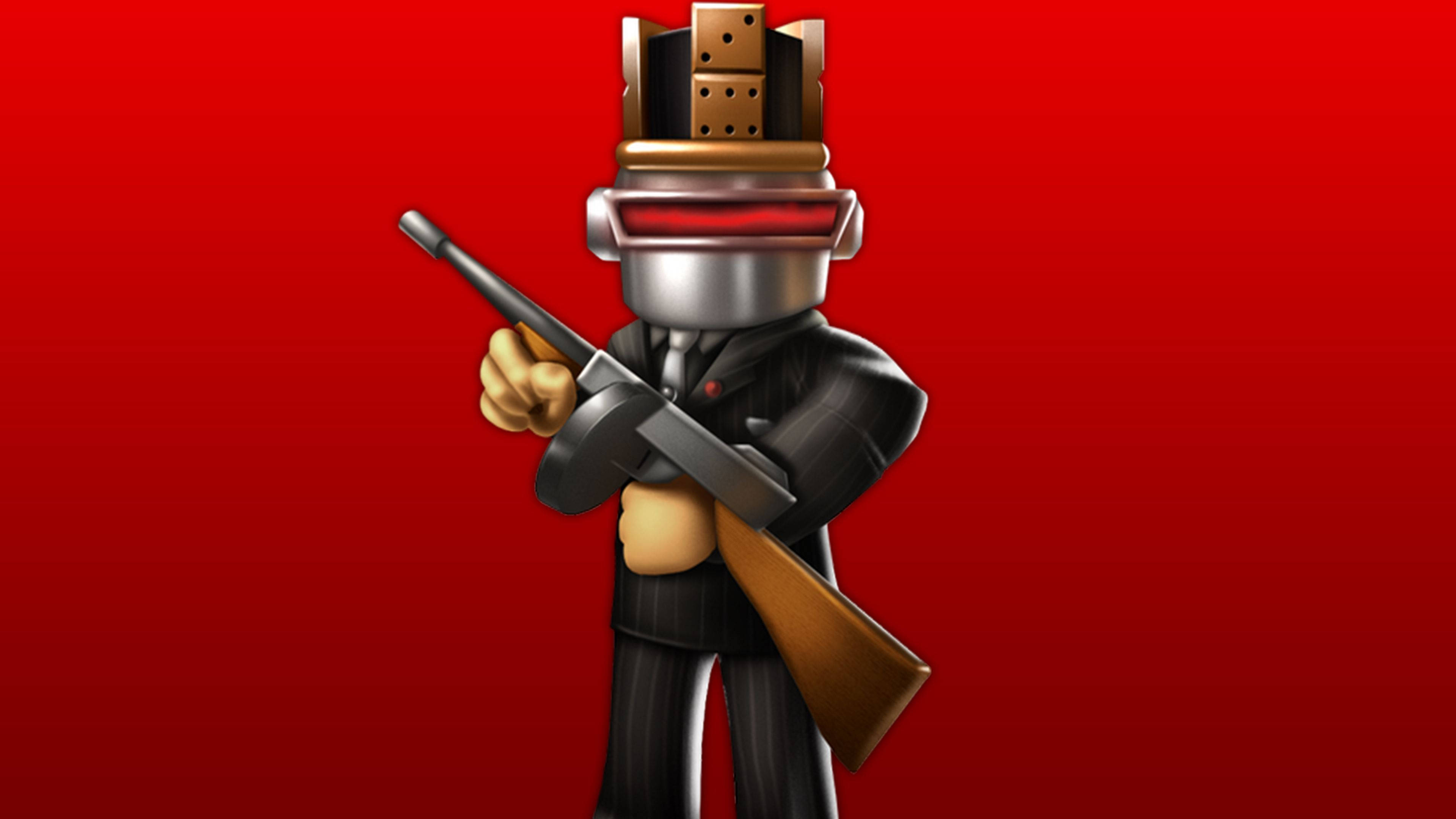 Ένα Ρομπότ του Roblox που Πυροβολεί με Όπλο Ταπετσαρία